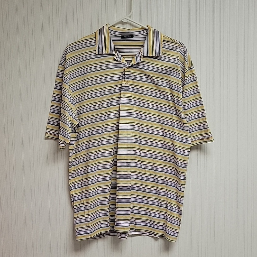 Marbas striped polo. made in Italy Men's medium golf business tennis
